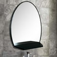 thumbnail image 3 of Oval Metal Frame Mirror with Shelf in Brushed Silver, 3 of 3