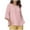 Pink, variant on Towmus 3/4 Length Sleeve Womens Tops 2025 Fall Crewneck Going Out Blouse Cotton Linen Casual Three Quarter Sleeve Shirts