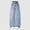 Blue, variant on Babcutegg Kids’ Solid-Color Wide-Leg Denim Pants Casual Summer Jeans with Star Embroidery, Light Wash Finish, Slanted Pockets, and Relaxed Straight-Cut Fit Blue Size 10-11