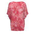 thumbnail image 3 of Made by Johnny Women's Kimono Style Loose fit Short Sleeve Dolman Tie Dye Cardigan S CORAL, 3 of 4