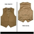 thumbnail image 7 of HISDERN Men's Suit Vest Business Formal Dress Waistcoat Vest with 3 Pockets for Suit or Tuxedo Khaki, 7 of 7