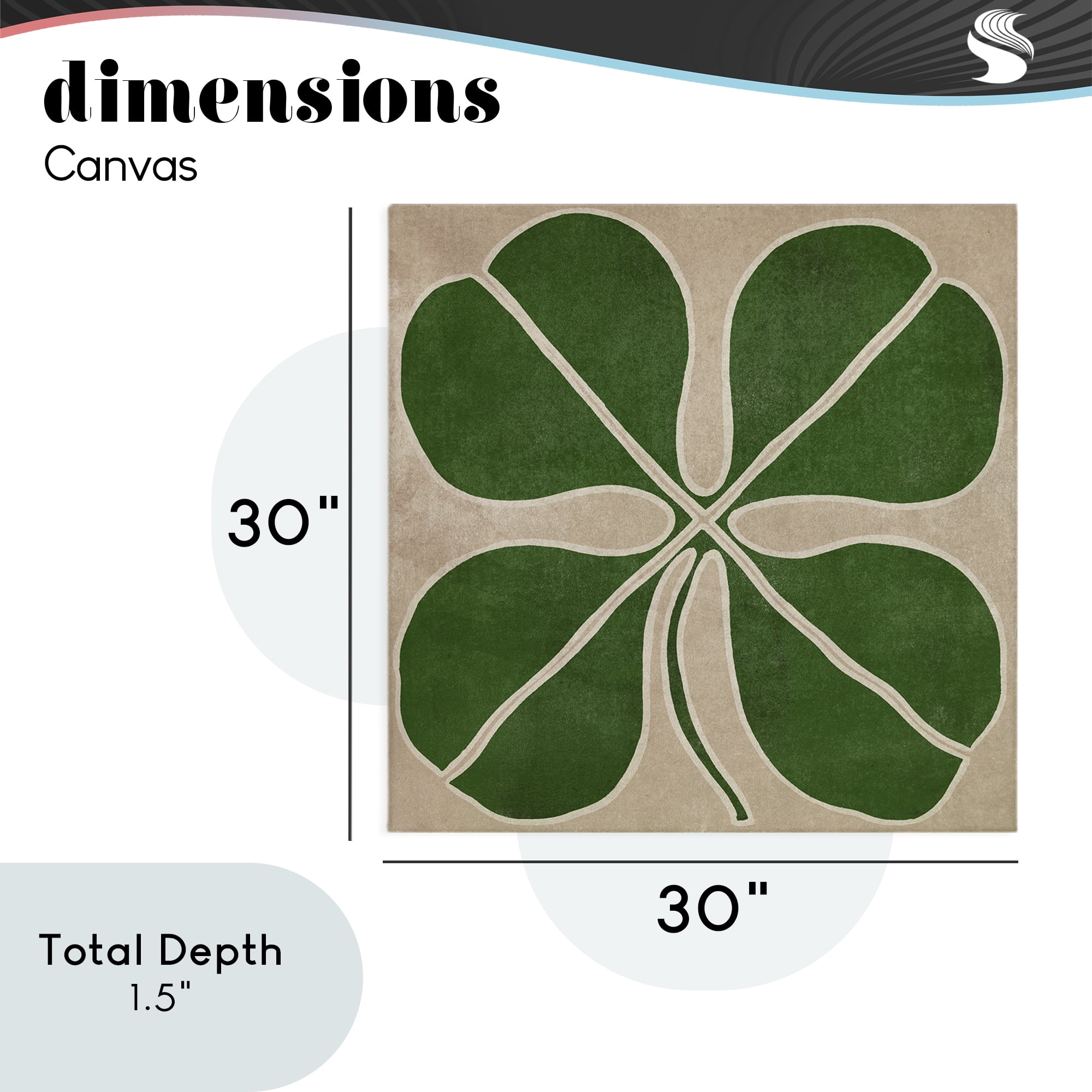 Four Leaf Symmetry Canvas Wall Art, design by June Erica Vess
