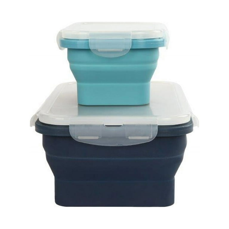 Mainstays 2 Piece Rectangle Collapsible Silicone Food Storage 