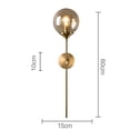 thumbnail image 4 of Lámparas de pared industriales retro, lámparas de pared LED para interiores, lámparas de noche doradas E14, lámparas de pared con bolas de cristal ámbar, 4 of 7