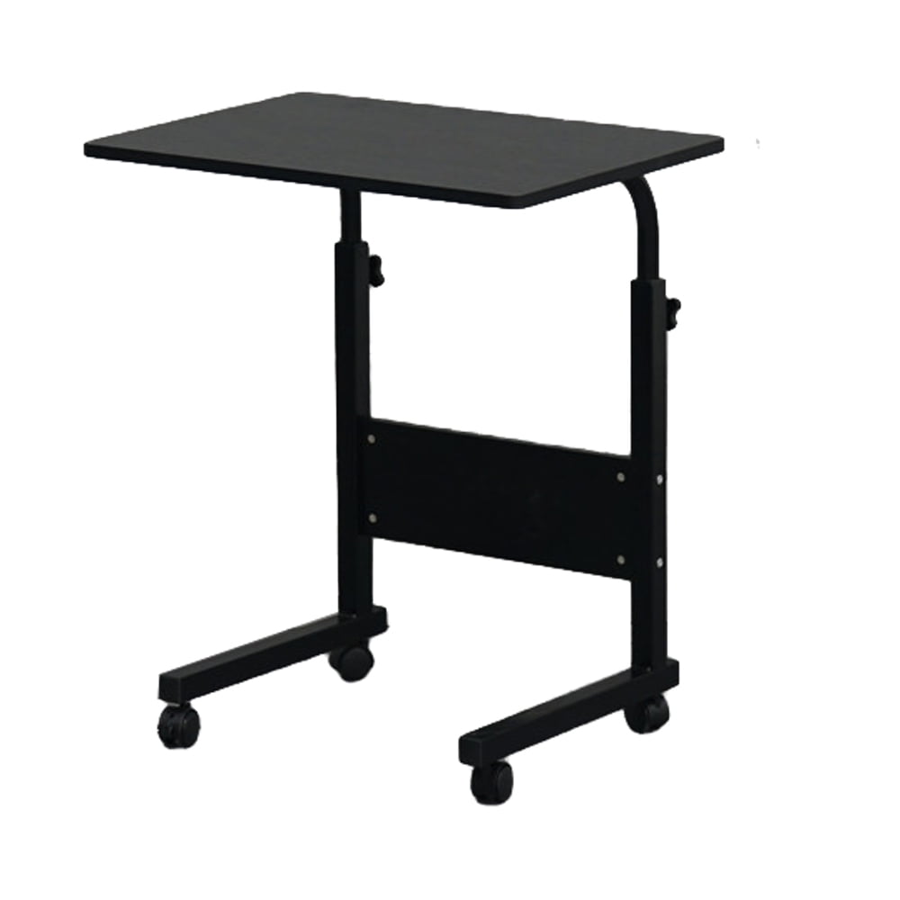 Adjustable Black Removable Side Table with Wheels - Stylish and Practical for Home & Office Use