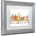 thumbnail image 2 of Trademark Fine Art 'Fort Worth Texas Skyline Mclr-2' Canvas Art by Marlene Watson, White Matte, Silver Frame, 2 of 4