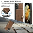 thumbnail image 3 of Case for Galaxy S22 Plus, Wallet Case w/Magnetic Credit Card Holder [Kickstand Feature][4 Card Slot] Detachable Cover fit Magnetic Car Mount, Case Compatible w/Samsung Galaxy S22 Plus- Brown, 3 of 9