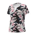 thumbnail image 2 of Naloa Orchids Flowers Print T-Shirts Short Sleeve V Neck Tees for Women Fashion Tops Trendy Lightweight Soft Casual Summer Outfits Clothes, 2 of 5