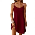thumbnail image 2 of SMihono Cotton Nightgowns for Women Sleeveless Racerback Night Gown Spaghetti Strap Sleep Dress Chemise Sleepwear Wine XL, 2 of 5