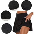 thumbnail image 3 of Jupe-short Athlétique Active pour Femme, Jupe-Short de Sport Extensible à la Mode, Jupe de Course Aguichant, Jupe-Pantalon, Jupe Légère avec Short Intégré pour la Course, le Tennis, le Golf, l'Entraînement, Usage Décontracté (Noir, G), 3 of 7