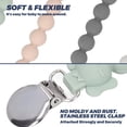 thumbnail image 4 of Cuddle Campus Silicone Pacifier Clip Holder with One Piece Design, Pack of 4 Soft Flexible Binky Clips with Texture for Baby Boy and Girl, 4 of 5