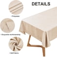 thumbnail image 5 of Faux Linen Rectangle Tablecloth Heavy Duty Wrinkle Resistant Fabric Table Cloths 60 x 102 Inch Beige Farmhouse Oblong Table Cover for Kitchen Dining Indoor Outdoor Tabletop Decoration, 5 of 6