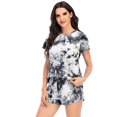 thumbnail image 4 of AVAIL Women's Tie Dye Printed Pajamas, Casual Tops +Short Sleeve Outfit, 4 of 6