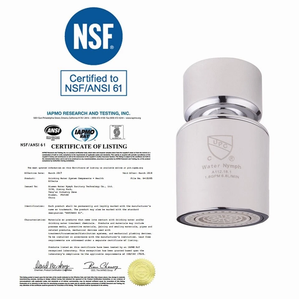 CIRCLE- Nsf Certified Faucet Aerator Cupc Certification 360° Swivel Kitchen Sink Aerator