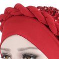 thumbnail image 5 of SPRING PARK Chemo Cancer Head Hat Cap Ethnic Shiny Sequins Twisted Braid Hair Cover Wrap Turban Headwear, 5 of 5