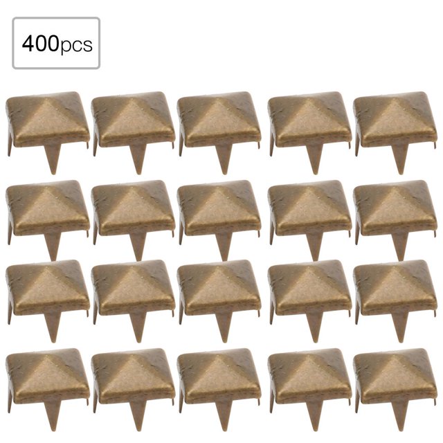 Herwey Square Rivet, 400 Sets 4MM-7MM DIY Leathercraft Spike Rivets Square Spike Studs Bags Shoes Belt Accessories, Square Spike Rivets
