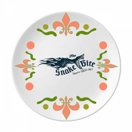 

Animal Illustrarion Bite Snake Pattern Flower Ceramics Plate Tableware Dinner Dish