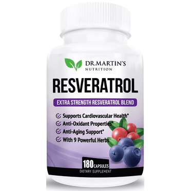 180ct Resveratrol 1568mg 3 Months Supply | Antioxidant Supplement | Natural Trans-Resveratrol Pills | For Anti-Aging, Skin & Heart Health, Immune System & Brain Function