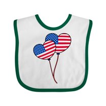 Inktastic American Flag Heart Balloons Boys or Girls Baby Bib