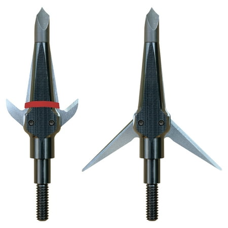 (Pack of 3) Low-Poundage Broadheads by Swhacker, 2-Blade 100 Grain 1.5 Cut, Includes (1) Practice
