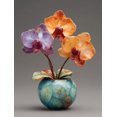 thumbnail image 1 of Qisvanset Orange Pink Potted Orchid Canvas Print 12x16 Inch Dining Room Decor, 1 of 8