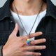 thumbnail image 1 of Pisexur Belleza Maquillaje Joyería Colgante Rectangular Collar de Acero Inoxidable Acero Titanio Accesorios Goteropara mujeres y hombres, 1 of 7