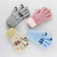 thumbnail image 4 of Fashion Thick Warm Protable Winter Autumn Kids Gloves Thicken Gloves with Heart Cute Cats Full Finger Mittens PINK, 4 of 8