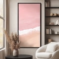 thumbnail image 2 of Large Framed Canvas Art for Living Room Wall Decor, Pink Ocean Beach Landscape Canvas Print for Bedroom Decoration - 60"x30" Black Framed, 2 of 6