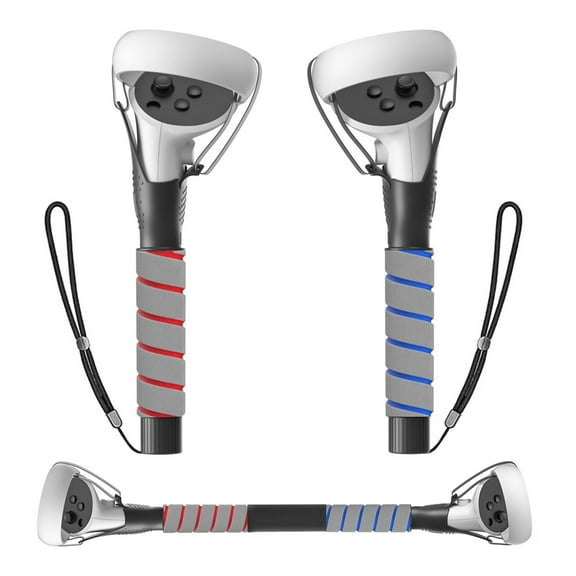 VR Accessories Handle Attachments  for Meta/Oculus Quest 2, Dual Handles and Long Stick Handle Extension Grips to Play Multiple VR Games, Gorilla Tag Long Arms Grips Beat Saber Golf Club Baseball