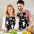 thumbnail image 3 of Halloween Ghost Pumpkin Apron-Garden Aprons for Women with Pockets-Cotton Linen Waterproof Kitchen Cooking Gardening Aprons Adjustable for Kitchen,Cooking,BBQ and Salon 32"x27", 3 of 7
