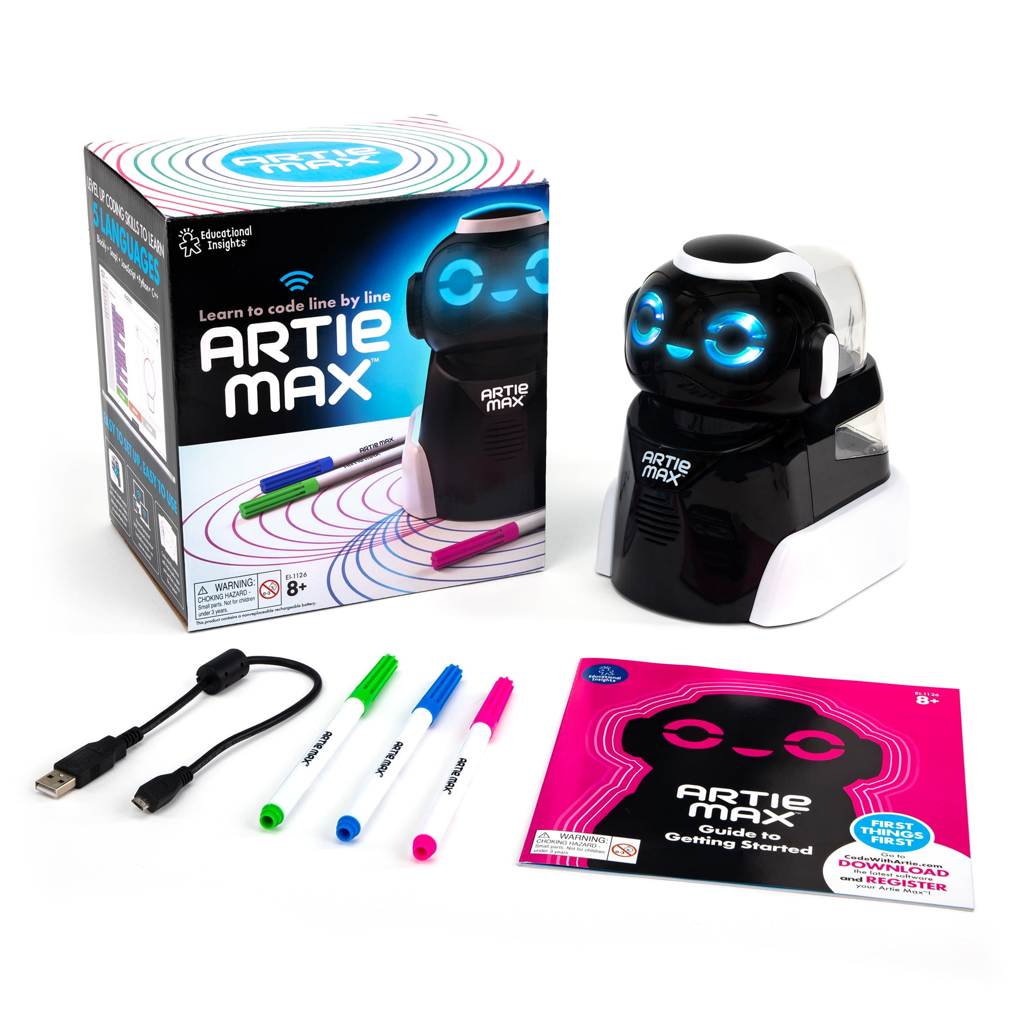 Educational Insights Artie Max Coding and Drawing Robot, Children's Stem Toy, Boys and Girls Ages 8+