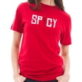 thumbnail image 3 of Plus Size Spicy Word Graphic Design Unisex Short Sleeve Cotton Jersey T-Shirt - Red 2XL, 3 of 4