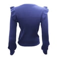 thumbnail image 4 of MESSUEN Chandail à Col Rond pour Femmes Hauts à Volants pour Femmes Chandails à Enfiler Femmes Hauts Décontractés pour Femmes Hauts Courts Basiques Blouses pour Femmes Chic Décontracté Blouses d'Été pour Femmes Bleu Foncé m, 4 of 5