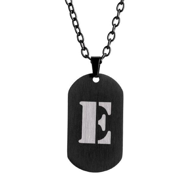 Collar Hombre de Inicial Letra A LUCKMAN, Acero Inoxidable Color Negro, Modelo Dylan negro UNITALLA