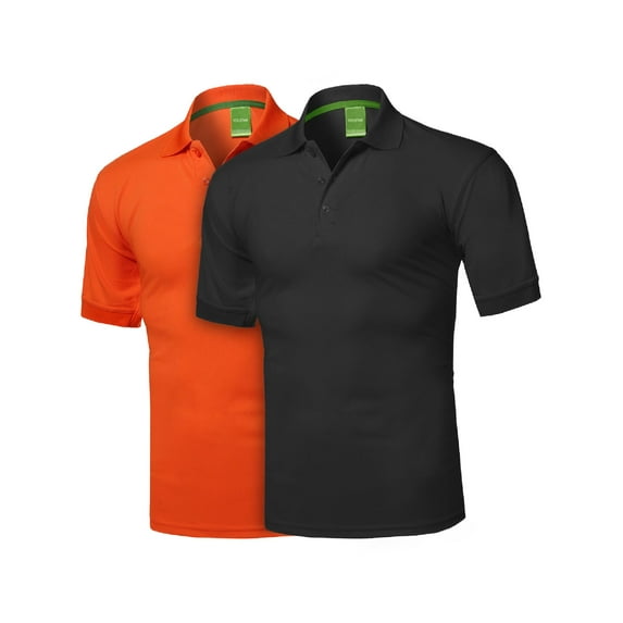 FashionOutfit Men's Solid Cool Dri-Fit Active Athletic Golf Short Sleeves Polo Shirt