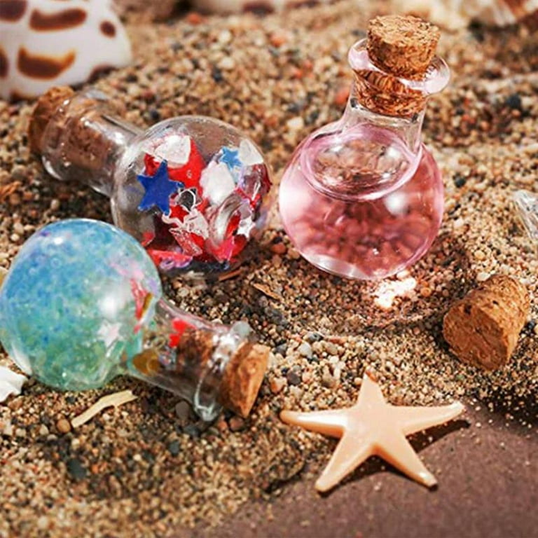 10pcs Glass Bottles Miniature Potion Bottle Mini Cork Stopper Drifting  Wishing Bottle for Wedding Home Decoration Mini Container