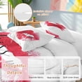 thumbnail image 2 of Kiss Me Text Lipprint Bedding Duvet Cover Set King Size 4 Pieces Retro Abstract Red Lips Bedding Set with Zipper Closure, 1 Comforter Cover 92x106 Inches 1 Flat Sheet & 2 Pillow Cases, 2 of 7