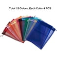 thumbnail image 6 of 1set 15 Color Large Organza Gift Party Favor Bags 60pcs 7.8"x11.8" Sheer Organza Gift Bags Wedding Favors Bag with Drawstring for Christmas Wedding Party Favors 20x30cm, 6 of 7