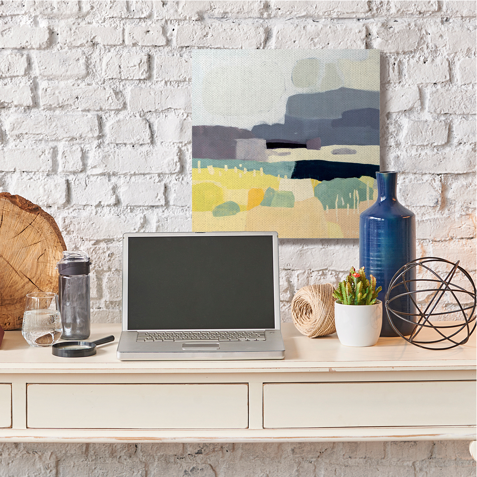Stupell Industries Dessert Afternoon Landscape Expressive Abstract Canyon Canvas Wall Art, 36 x 36, Design by Anne Becker