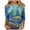 Blue, variant on LYXSSBYX 3/4 Length Sleeve Womens Tops Women's Casual 3/4 Sleeved Round Neck Print Top Long Sleeved Round Neck Top/shirt
