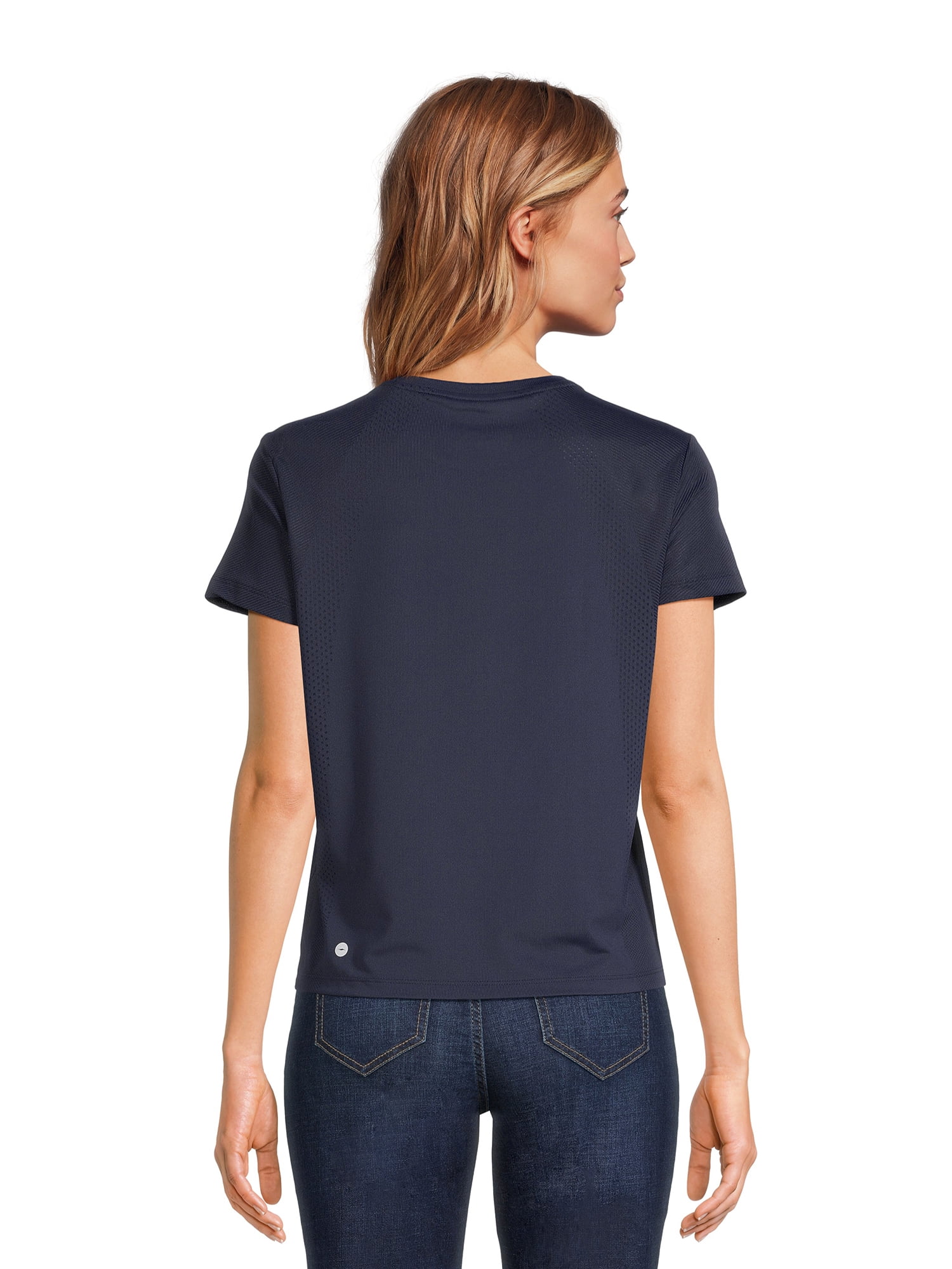 Avia Women’s and Women's Plus Perforated Performance T-Shirt with Short Sleeves, Sizes XS-4X