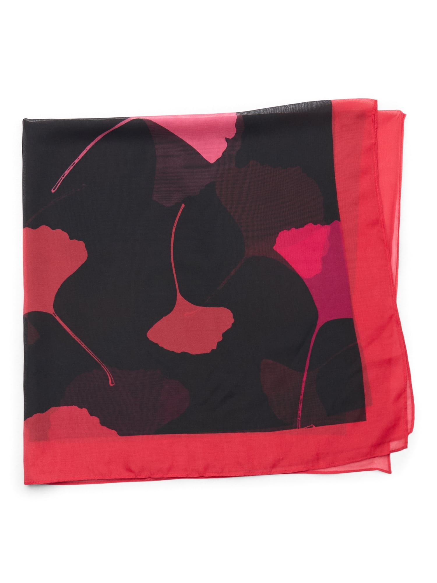 Time and Tru Women's 30 X 30 Printed Square Scarf, One Size, Scarlet Multi