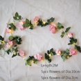 thumbnail image 3 of Artificial Rose flower vine Battery fairy LED string lights for christmas Lit Garland wedding decoration home decor party event, 3 of 5