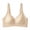 Beige(Bra), variant on Women's Plus Size Wirefree Bra, Seamless Ribbed Knit Plunge Bralette, Deep V Smoothing Everyday T-Shirt Bra with Side Support