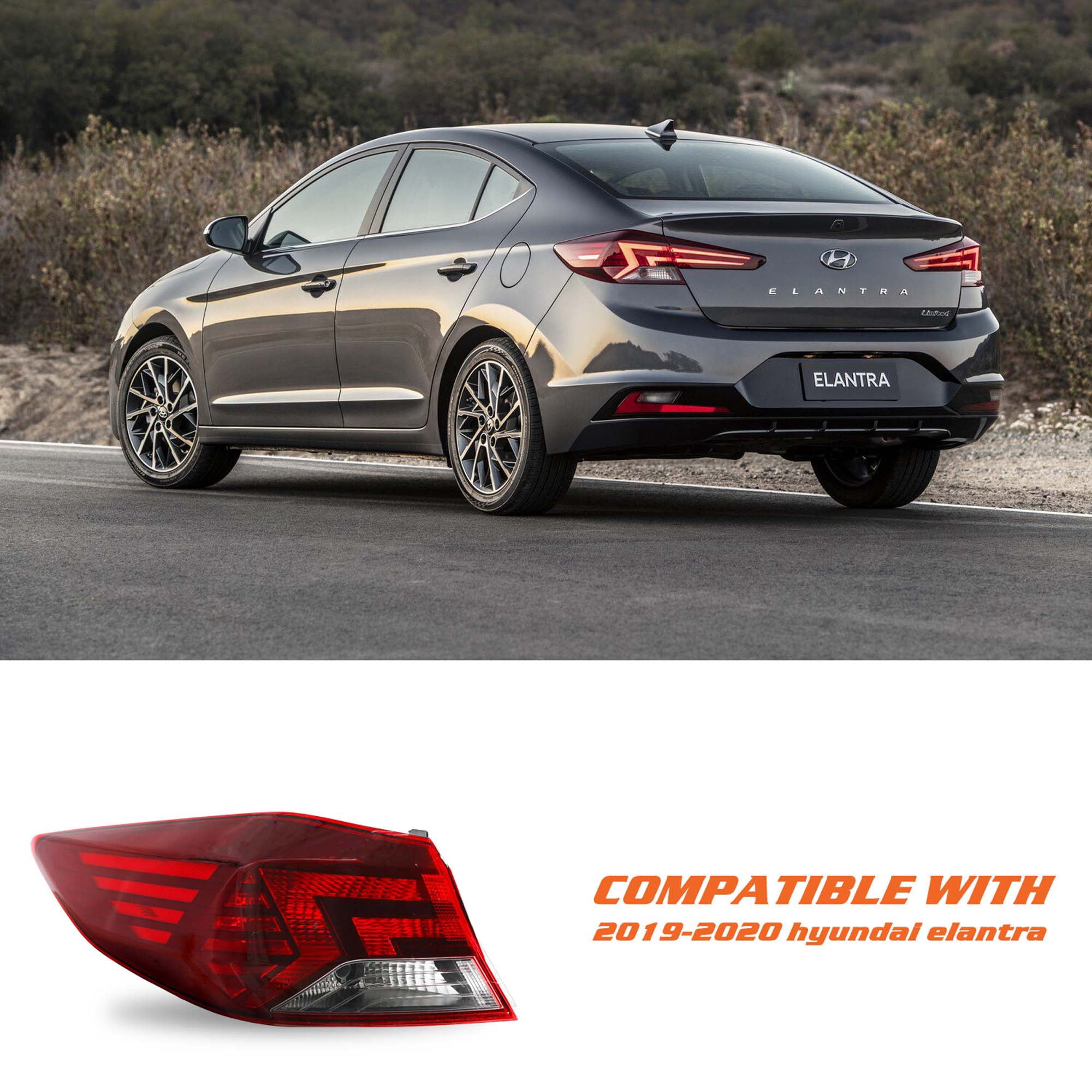 MZORANGE For 2019-2020 Hyundai Elantra Tail Light Outer Rear Lamp Brake Stop Left Side