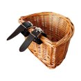 thumbnail image 2 of Small Size D Shape Children Bike Basket Detachable Front Handlebar Basket Handmade Natural Wick Woven Bike Storage Container, 2 of 8