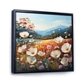 thumbnail image 2 of Designart "Seasonal Flowers landscape Pointillism" Floral Floater Framed Wall Art Print, 2 of 7