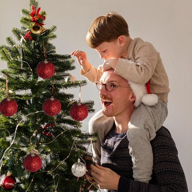 Juego de 3 Bolas Navideñas En Caja de Regalo, Bolas Navideñas Creativas, Bolas Colgantes para Árbol de Navidad, Juego de Decoración Navideña, Regalo de Navidad