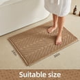 thumbnail image 5 of BULULOM Bathroom Rugs，Herringbone Waffle Bath Mat Non Slip Washable Super Absorbent Quick Dry， Farmhouse Bathroom Decor 24"*36" Khaki, 5 of 11