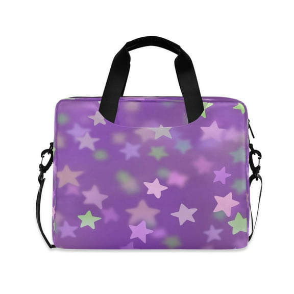 16" Laptop Tote Bag Laptop Sleeve Case Computer Briefcase for Work & Travel Purple Stars Pastel Colors